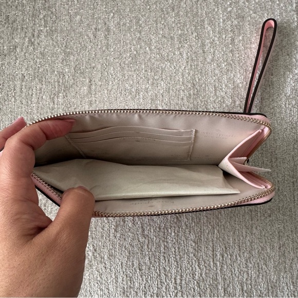 NWT Kate Spade Soft Pink Medium L-zip Wristlet - Picture 7 of 8